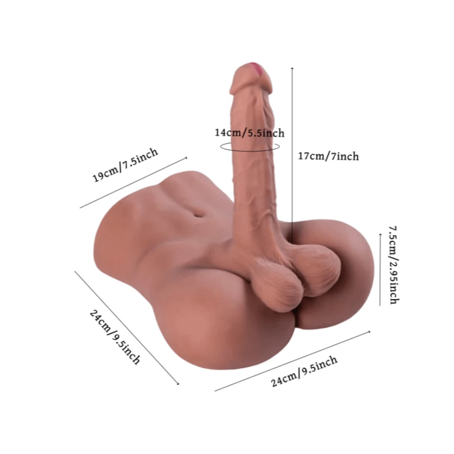 Allen-7.9Lb Realistic Sex Torso With 7″ Dildo